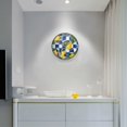 thumbnail image 5 of Yayeee Wall Clock Battery Operated 11.9" Silent Quartz Non-Ticking for Living Room Decor, Lemon Checkered, 5 of 8