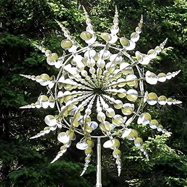 Molinos de viento de metal únicos y mágicos, decoración de atrapavientos para jardín