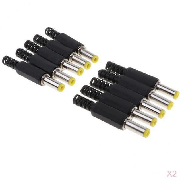 20 Piezas DC5525 Enchufe 5,5 Mm * 2,5 Mm Adaptador de Conector Negro