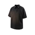 thumbnail image 1 of Blusa y camisa de manga corta con cuello vuelto para hombre, de verano, de color liso, de manga corta, informal, a la moda, con bolsillos, de poliéster, 1 of 8