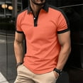 thumbnail image 2 of Huresd Men's Short Sleeve Polo Shirts Casual Slim Fit Fashion Cotton Shirt Watermelon Red L, 2 of 5