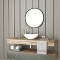 thumbnail image 3 of Merrick Lane 24" Round Accent Wall Mirror in Black with Metal Frame for Bathroom, Vanity, Entryway, Dining Room, & Living Room, 3 of 12