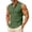 Green, variant on srobpty Mens Summer Solid Sleeveless Round Neck Linen Tank Tops Button Placket for Vacation and Daily Leisure Wear