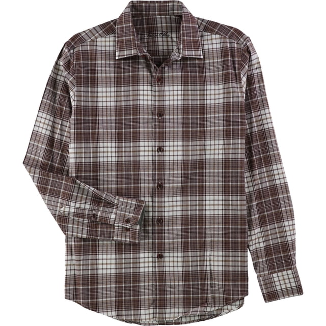 Tasso Elba Mens Mila Plaid Button Up Shirt, Rojo, XX-Large