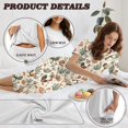 thumbnail image 6 of DISNIMO Rooster Cactus Printed Women's Short Sleeve Pajama Sets, Floral Printed Sleepwear Soft 2 Piece Lounge Sets Short Sleeve Capri Pant with Pockets Ladies Pjs, S, 6 of 7