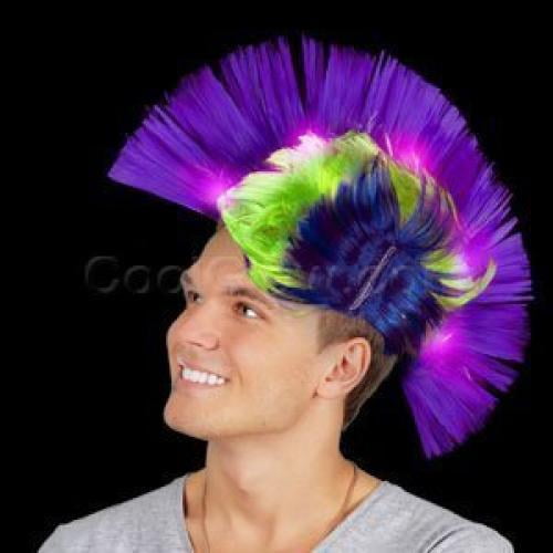 Purple mohawk wig Clearance