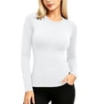 thumbnail image 6 of Nugftut Womens Thermal Tops Fleece Crew Neck Thermal Shirts Long Sleeve Hem Slit Warm Cold Weather Winter Thermal Tops, 6 of 9