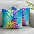thumbnail image 3 of Fenyluxe Pineapple Rainbow Modern Farmhouse Rustic Decorative Couch Pillow Cases with Zipper Home Decor Throw Pillow Cover 1PC 18x18in, 3 of 5
