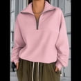 thumbnail image 3 of Sudaderas de Gran Tamaño para Mujer, Suéteres de Otoño, Sudaderas con Capucha de Moda, Suéter con Media Cremallera, Ropa de Larga. Rosa M, 3 of 5