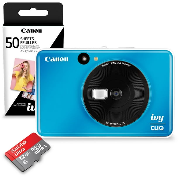 Canon Ivy CLIQ+ Instant Camera Printer (Seaside Blue) + 32GB + Photo