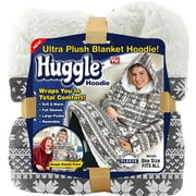 Huggle Hoodie, Fleece & Sherpa Wearable Blanket Hoodie, Nordic, Unisex One Size