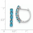thumbnail image 2 of 925 Sterling Silver Blue Topaz Hinged Hoop Earrings, 2 of 6