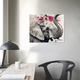 thumbnail image 4 of Orinice Elephant Flower Crown Fine Art Aesthetic Poster & Print Wall Painting for Home Decor Canvas Print Living Room Bedroom Office Wall Decor 16x12in, 4 of 6