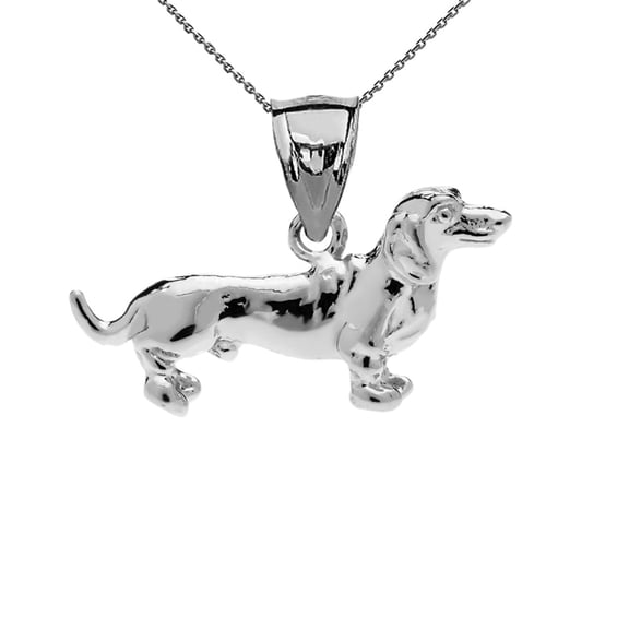 Sterling Silver Dachshund Pendant Necklace (Pendant with 16" chain)