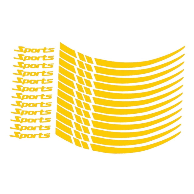 jinwen Car Wheel Hub Stickers Wheel Reflective Stickers Universal Easily Install Waterproof Car SUV Wheel Accessory Wheel Hub Decals Reflective Yellow