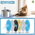 thumbnail image 1 of Fuente de agua para gatos, acero inoxidable, 2 l, bebedero para mascotas con flujo de agua ajustable, dispensador de agua alimentado por USB para gatos y perros LingWen 8390613776600, 1 of 1
