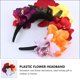 thumbnail image 4 of Corona de rosas artificiales de imitación, diadema con rosas artificiales, accesorio para disfraz de cosplay, tocado floral para fiesta de Halloween y carnaval., 4 of 5