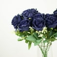 Efavormart 2 Bushes 18" Navy Blue Artificial Silk Rose Flower