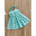 thumbnail image 4 of Txlixc, vestido de princesa para niñas pequeñas, vestido de tirantes sin mangas con estampado de margaritas, vestido informal de verano con tirantes finos y tutú de malla Txlixc  Moda, 4 of 8