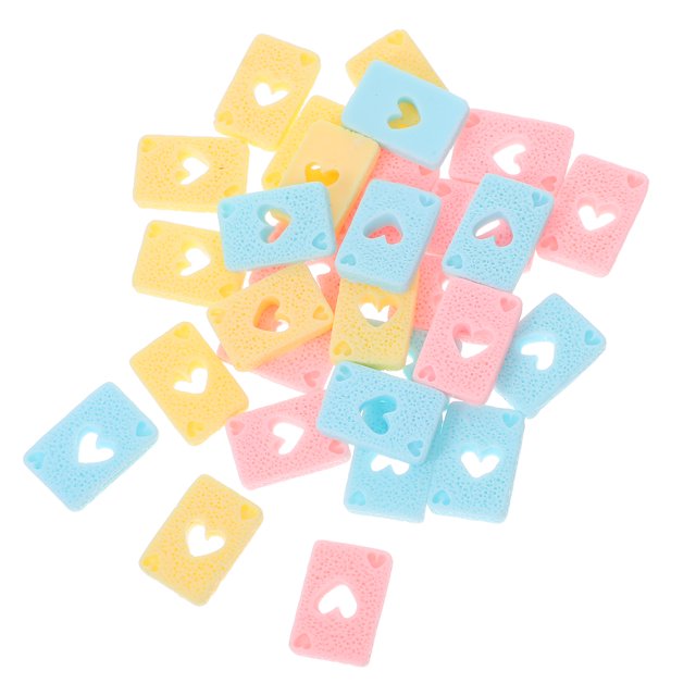 CTIRCHIU 30pcs Resin Playing Card Charms For Scrapbooking DIY Decoration Creative DIY Design Assorted Color