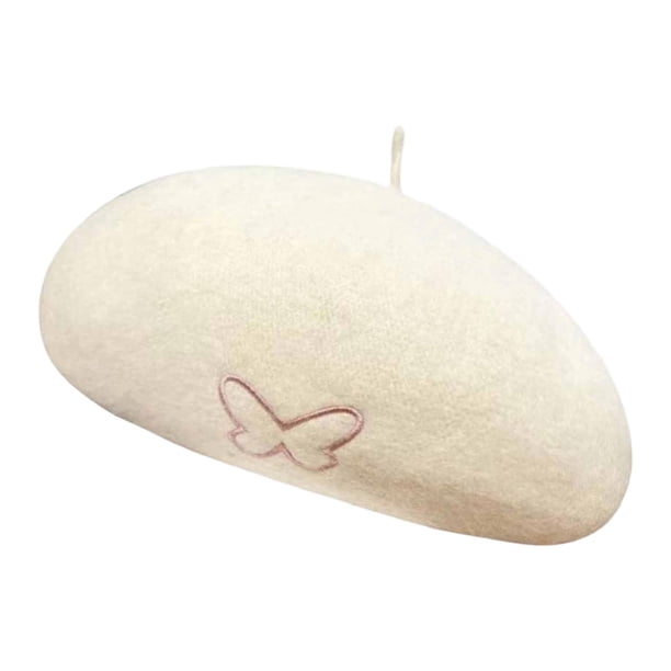 Boina elegante para mujer, ideal como regalo, bordada, perfecta para vacaciones, viajes y acampadas. Beige