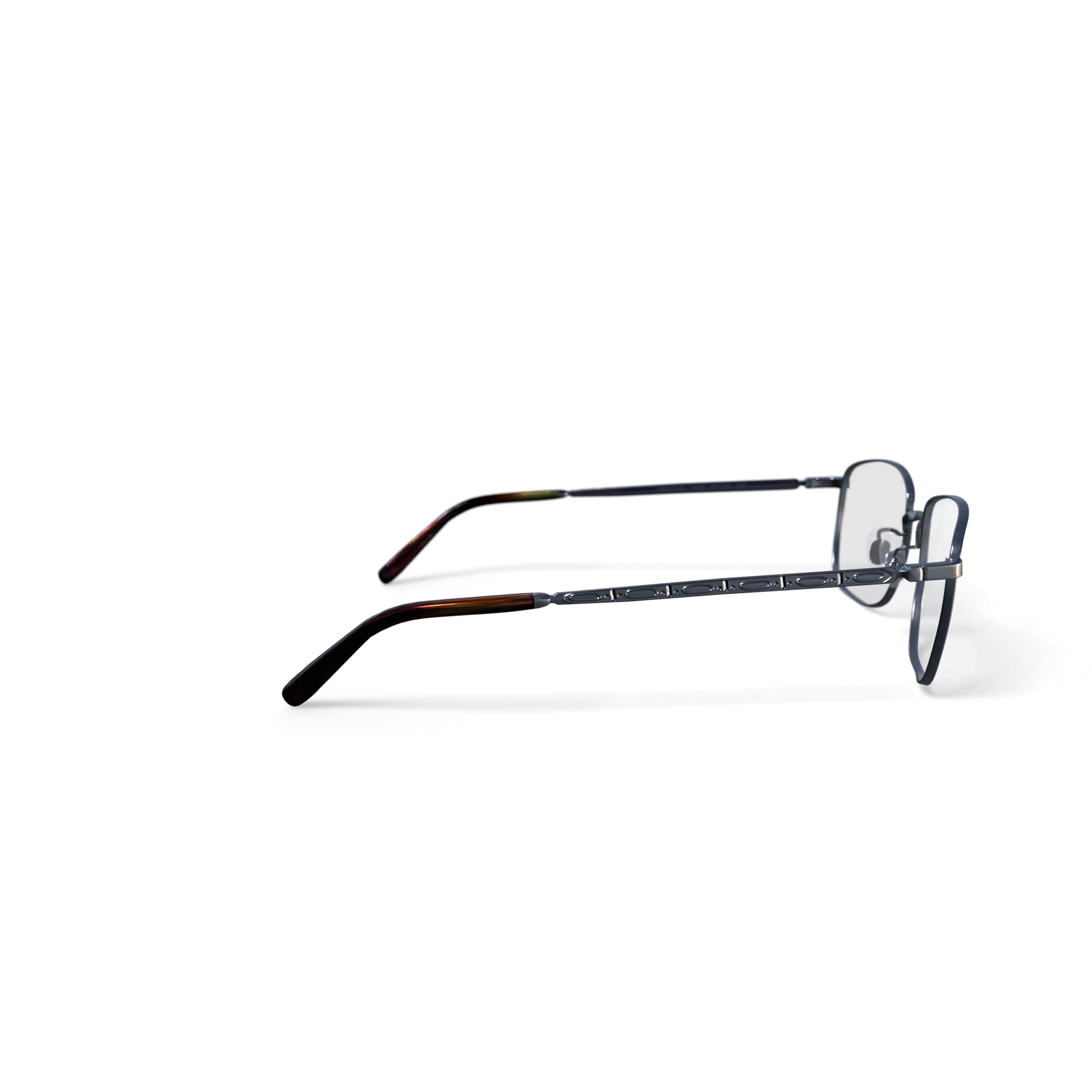 Ray-Ban Prescription Eye Glasses with Rectangle Frames and Case, Polished Gunmetal, Size 57