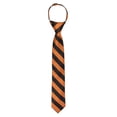 thumbnail image 2 of Jacob Alexander Boys' 14 inch College Stripe Woven Pre-Tied Zipper Neck Tie - Orange Black, 2 of 5