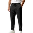 thumbnail image 2 of Zysthvn Casual Pants for Men Workout Straight Leg Winter Trousers for Men with Pockets Elastic Waist Drawstring Solid Quick Dry Pants, 2 of 9