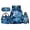 Blue Lily White Horse, variant on HUIACONG Large School Backpack Pink Animal Paw 17 Inch 4-Piece Set Lunch Bag, Pencil Case & Water Bottle Sleeve, Padded Shoulder Straps, for Ages 5-9