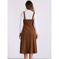 thumbnail image 3 of DARING DIVA Tank Ribbed Vintage A-Line Casual Midi Dress XS Brown, 3 of 6