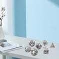 thumbnail image 3 of 7 Unids Dragon Dungyon Hollow-Tallado Tallado Metal Polyedral Dice Tabletop Game Bright Silver Gold Sunnimix Dados polihédricos huecos, 3 of 8