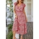 thumbnail image 2 of Vestido PRETTYGARDEN 2024 Floral Boho Cruzado con Cinturón XXL, 2 of 6