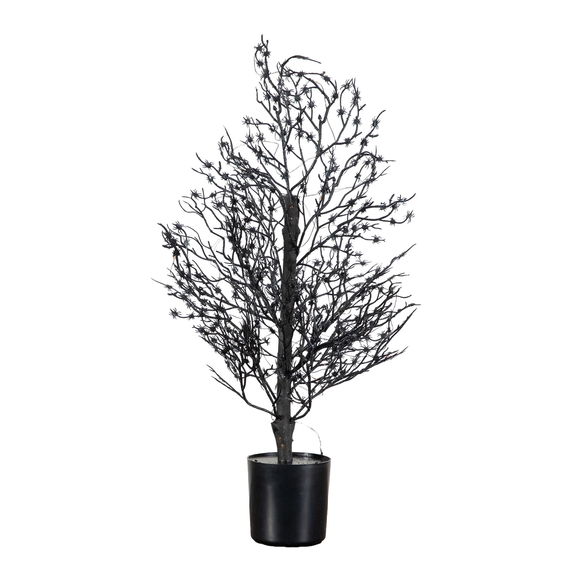 2ft. Pre-Lit Artificial Halloween Spider Twig Tree with 50 Orange & Purple LED Lights