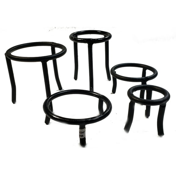 Set of 5 Basic Wrought Iron Display Ring Stands - 5 Stands - 5 Different Sizes