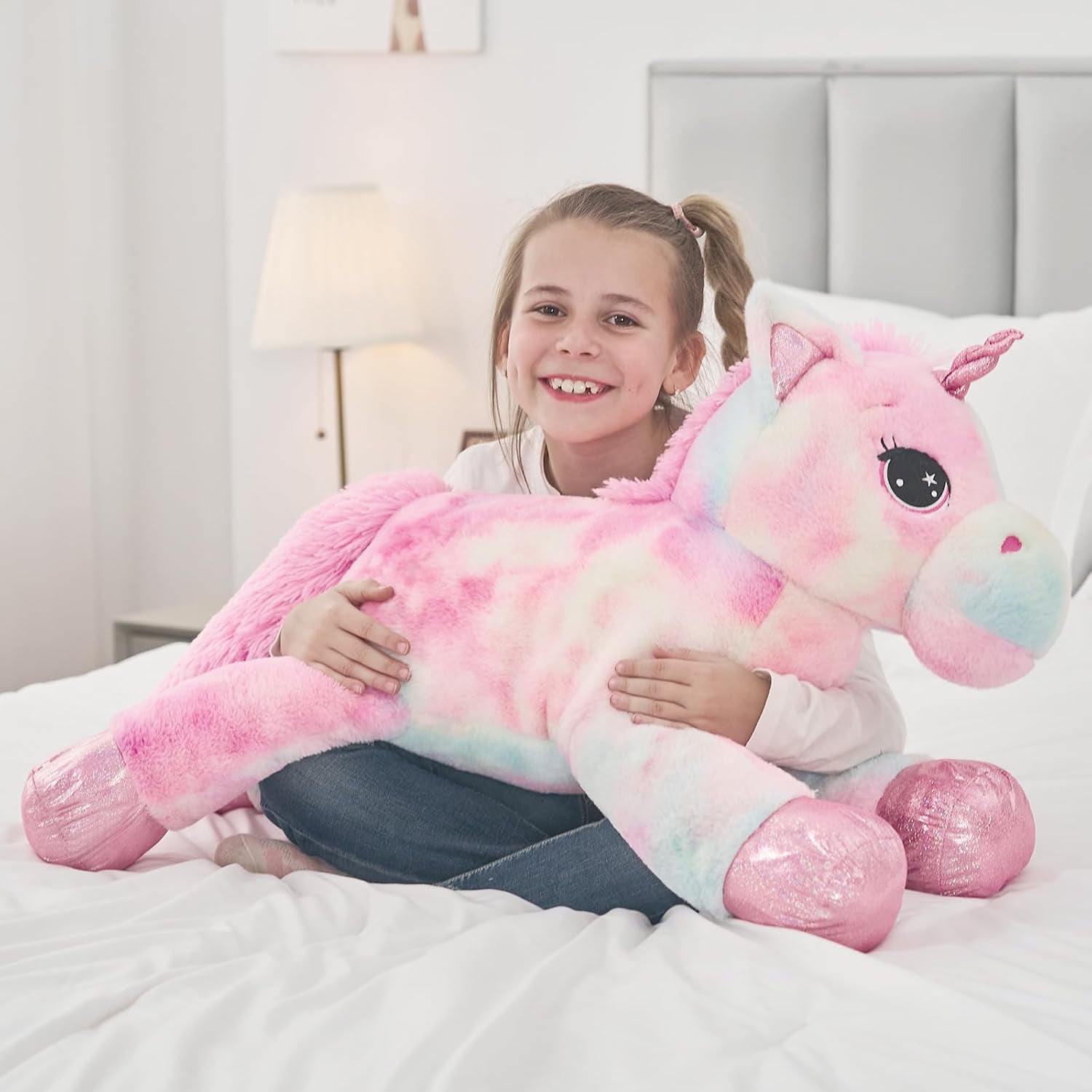 MaoGoLan 32" Big Unicorn Stuffed Animal Plush Giant Soft Unicorn Pillow Toy