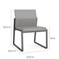 thumbnail image 2 of Lesro Gansett Steel and Fabric Waiting Room Armless Guest Chair in Charcoal/Adler Nocturnal, 2 of 7