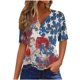 thumbnail image 2 of Fiudx Ropa de Mujer Blusa de Manga Corta Estampada a La Moda para Mujer, Blusas Informales con Cuello En V, 2 of 5