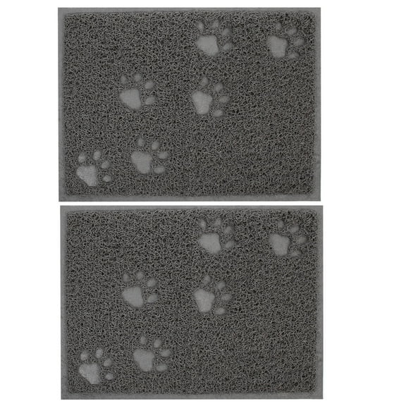 Niceauty 2Pcs PVC Cat Litter Pad Grey Easy Cleaning Durable Mat for Litter Box