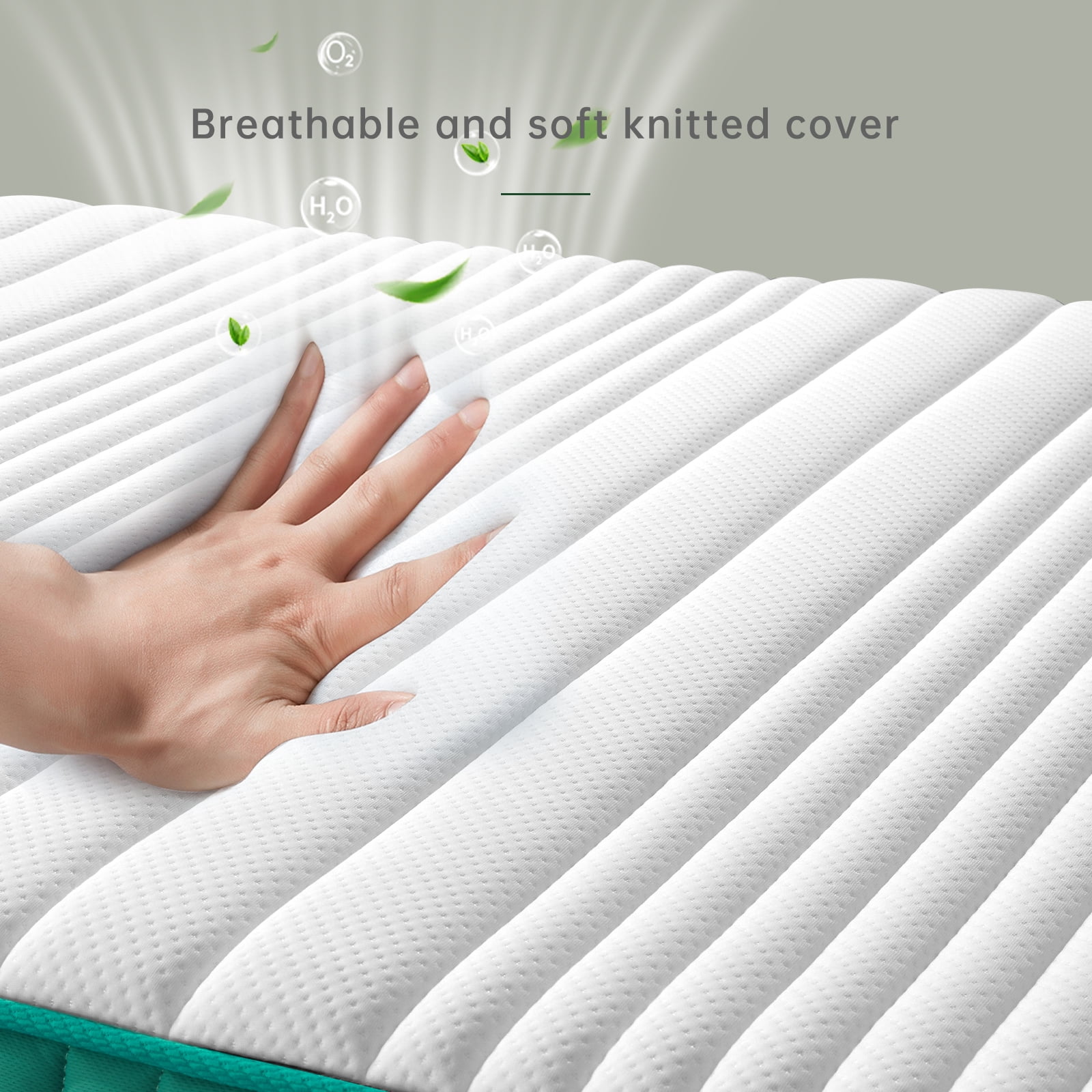 BMMB King Size Summer Cooling Breathing Mattress, 12'' Medium Firm Comfortable Hybrid Innerspring and Memory Foam Mattress