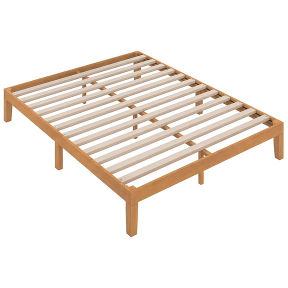 Alvantor Natural Pine Platform Bed Frame, 16" High, Sturdy Wood Sturdy Slats, Noise-Free Design, No Box Spring, Easy Assembly
