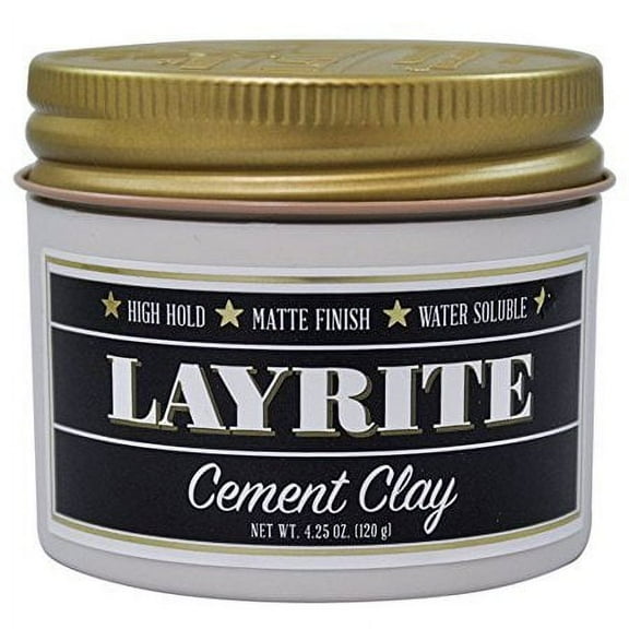 Layrite Cement Matte Hair Clay for Men, 4.25 Oz
