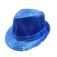 thumbnail image 2 of Sequin Fedora Hat, Glitter Sequin Hat Solid Color Dance Hat Retro Disco Cap, Party Costume Cap for Women Men Adult Kids, 2 of 8