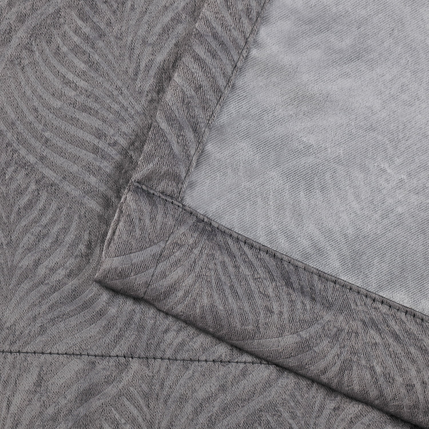 Geometric Wave Blackout Curtain Panels, 52" x 108", Silver by Blue Nile Mills