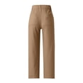 thumbnail image 3 of BOMYJESK High Waisted Pants for Women Business Wide Leg Dress Pants 2026 Flowy Outfits Elastic Waist Trousers with Pockets Khaki 3XL, 3 of 4