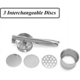 thumbnail image 2 of Stainless Steel potato Ricer with 3 interchangeable discs, Fine, Medium,course. Potato Press Manual Fruit Vegetables Masher Baby Food Press Strainer Orange Lemon Squeeze, 2 of 9