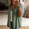 thumbnail image 7 of Summer Cotton Linen Tops,Summer Tshirt Shirts for Women 3/4 Sleeve Cotton Linen Button Down Tunic Tops Casual Loose V Neck Blouses, 7 of 7
