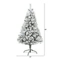 thumbnail image 3 of Nearly Natural 5ft. Flocked White River Mountain Pine Artificial Christmas Tree with Pinecones, Green, 3 of 6