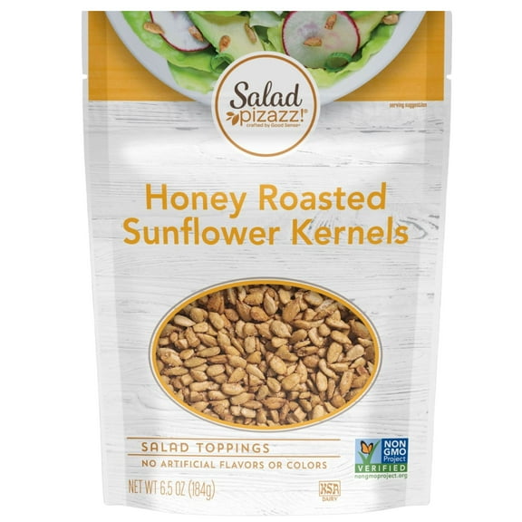 Salad Pizazz! Honey Roasted Sunflower Kernels Salad Topping, 6.5 oz Bag