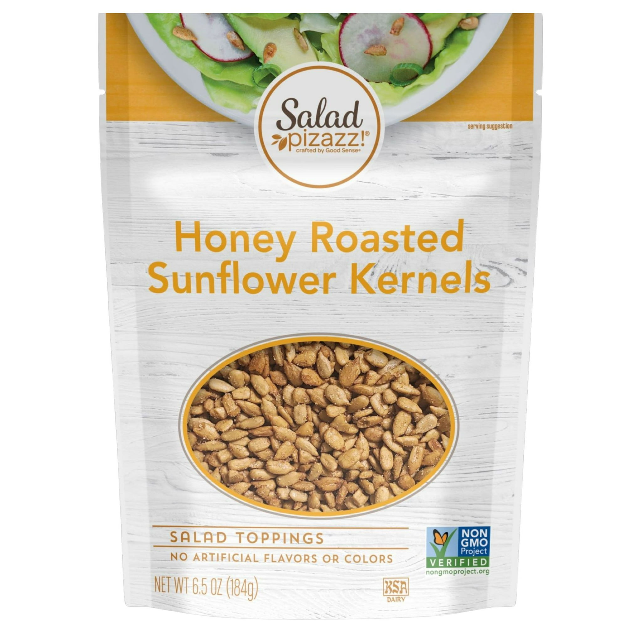 Salad Pizazz! Honey Roasted Sunflower Kernels Salad Topping, 6.5 oz Bag
