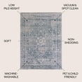 thumbnail image 3 of JONATHAN Y WASHABLE 5 x 8 Area Rug, Shaii Global Medallion - Blue/Light Gray, WSH319A-5, 3 of 9
